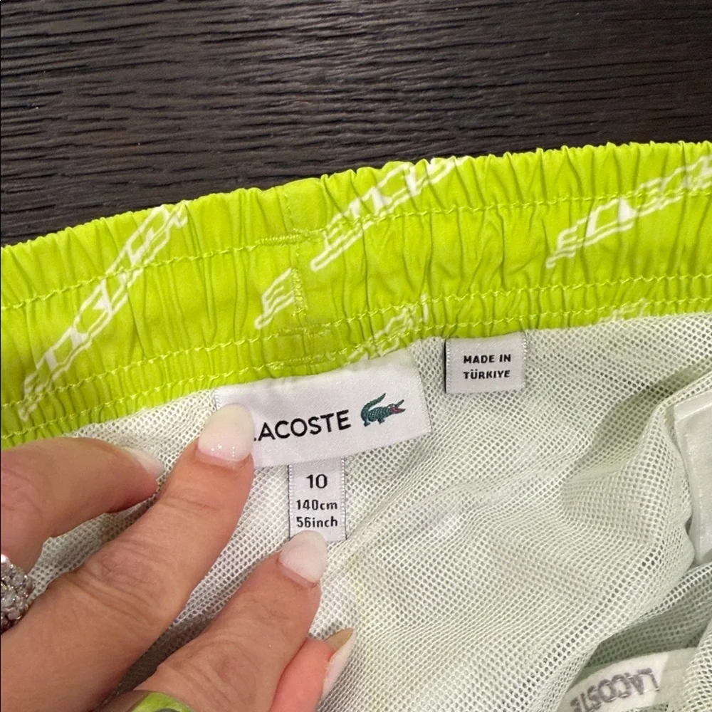 Lacoste Neon Yellow Boys' Swim Trunks